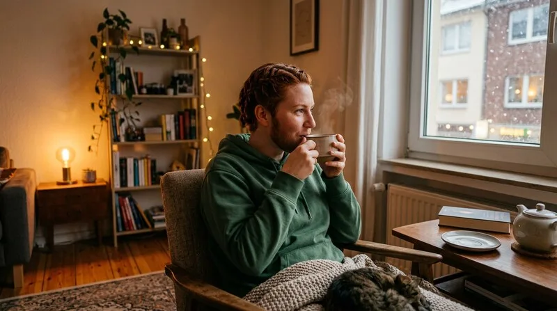 Mann wälzt sich im Bett — Nachts schwitzen Ursachen