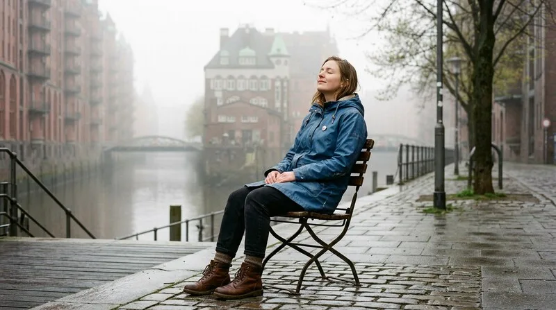 Frau schläft ruhig mit Maske — GABA und Schlaf