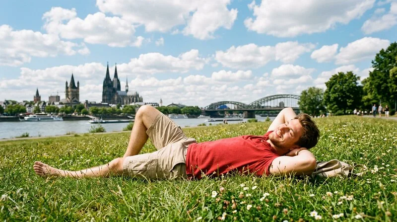 Mann lehnt erschöpft zurück — Antriebslosigkeit Ursachen