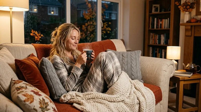 Frau nachdenklich auf Sofa — Schlechte Stimmung Ursachen