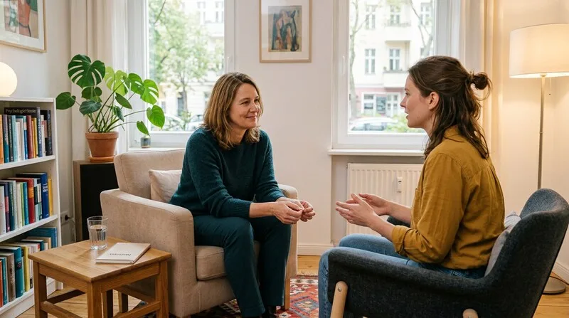 Therapeutin im Gespräch — Burnout Therapie Optionen