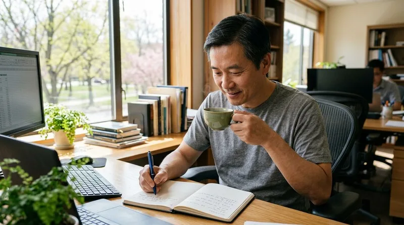 Mann trinkt grünen Tee — L-Theanin Wirkung